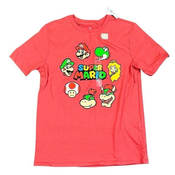 New! NWT Gap Kids Super Mario Red Tee Shirt XXL (14-16) - Picture 1 of 13